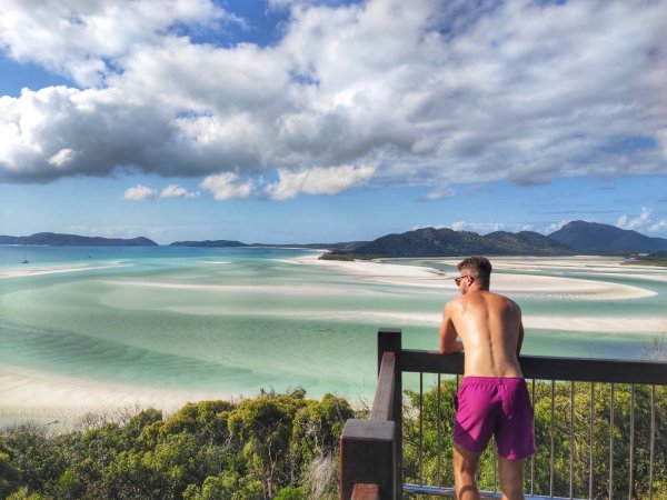 Photo of Calum looking out across Whitehaven Inlet