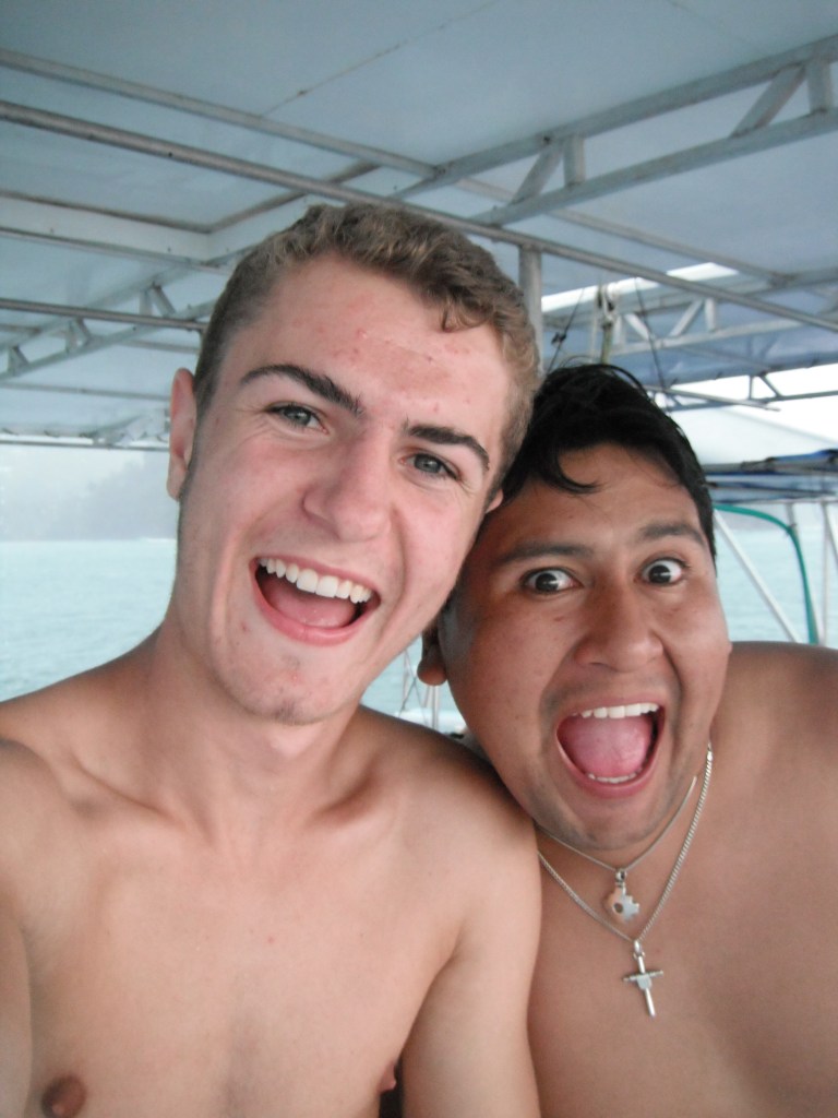 Calum Everitt with Peruvian man and Guide Yuri