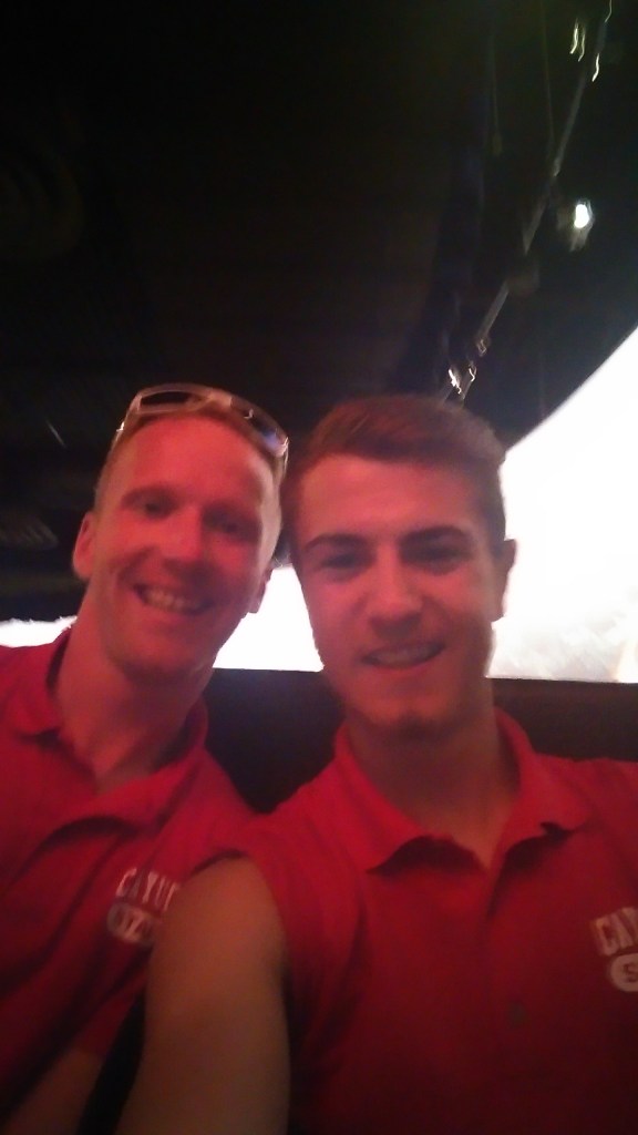 Calum Everitt & Jan Filip, in camp Cayuga staff tops