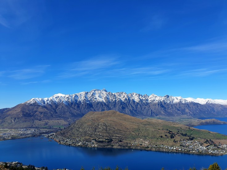 Remarkables Mountain Range as viewed from the top of Queenstown Hill