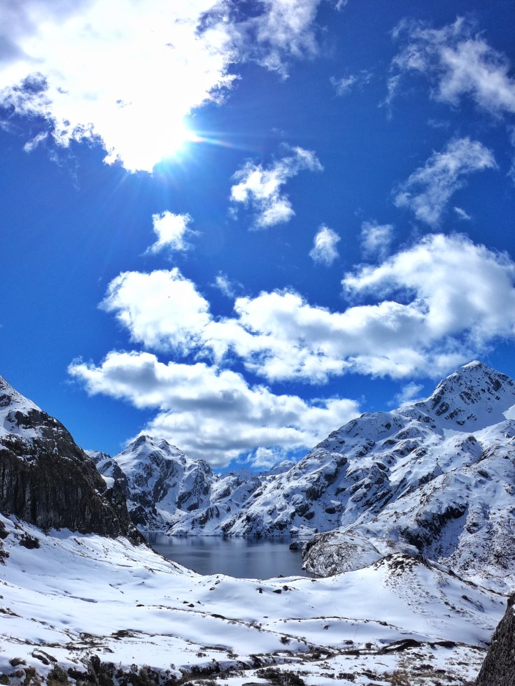 Lake Harris, New Zealand, Covered in a thick blanket of snow