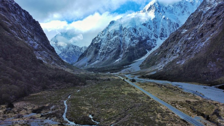 Monkey Creek Lockout, Milford Sound Road, from a Drone