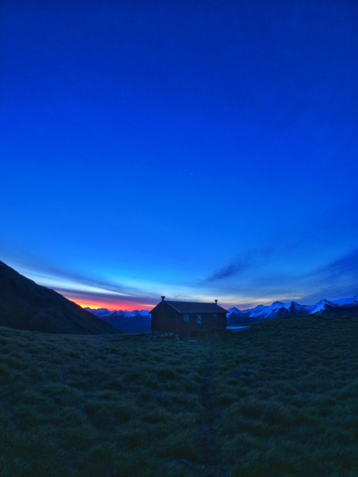 Brewster Hut at Sunset, New Zealand
