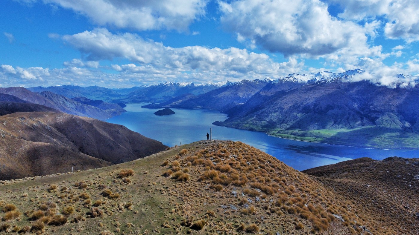 Drone Photo of Isthmus Peak Summit Wanaka