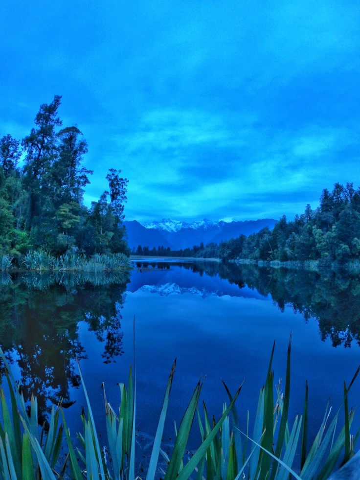 Matherson Lake with Southern Alps reflection