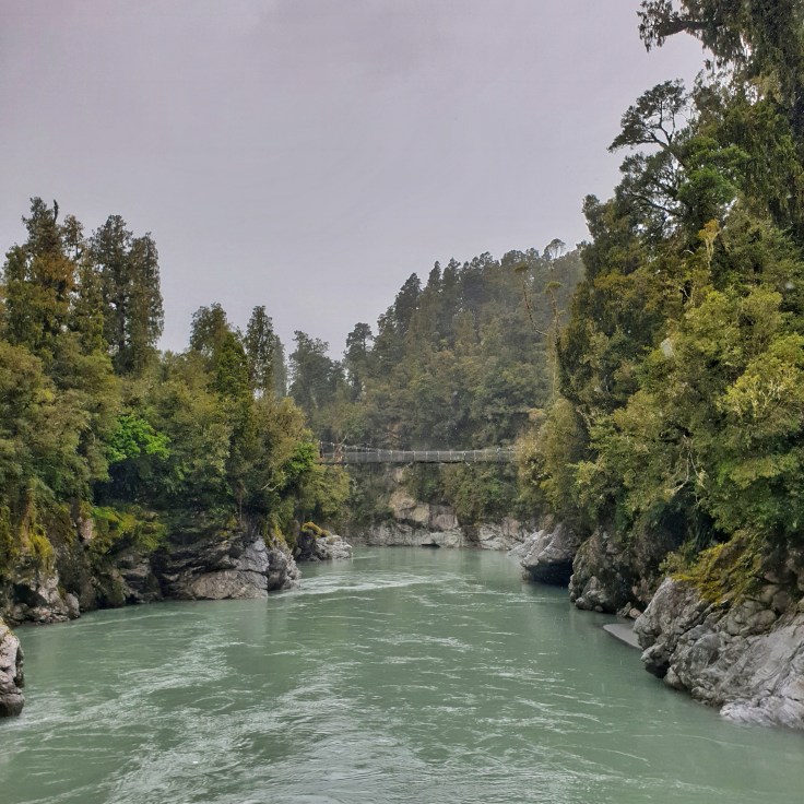 Hokitika Gorge with suspension bridge