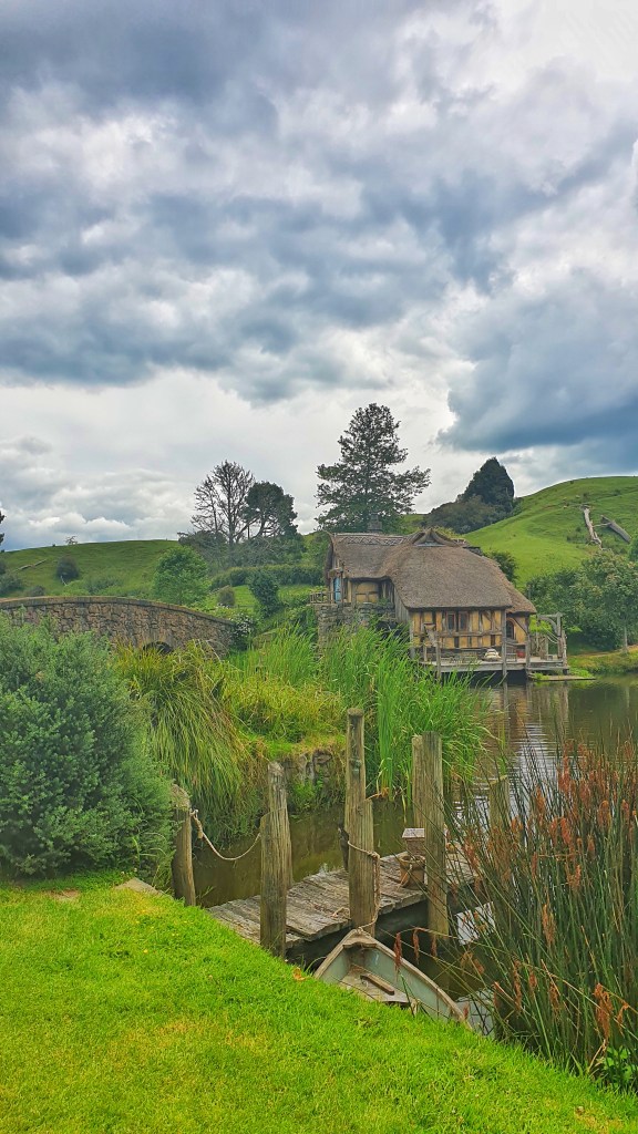 View from Green Dragon at Hobbiton film set