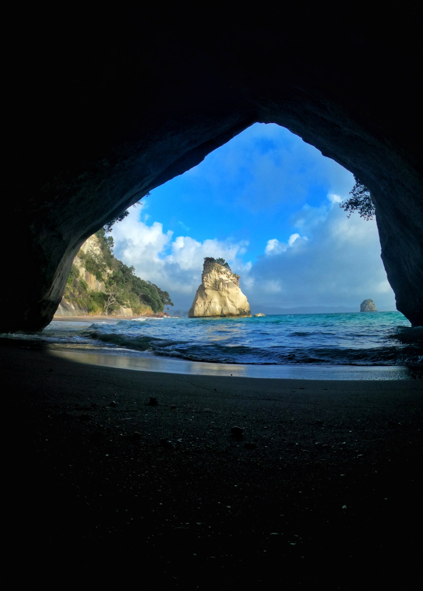 View of Te Hoho Rock from Cathedral Cove