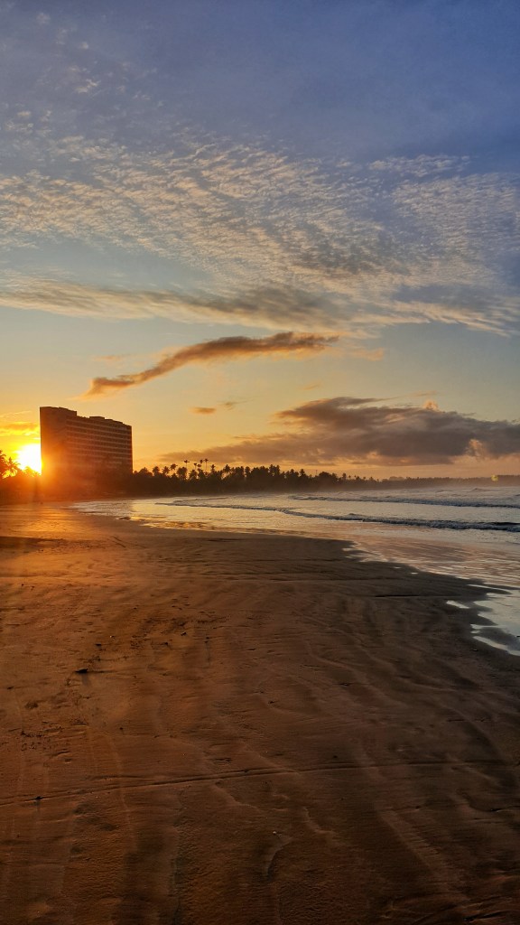 Sunrise on Weligama main beach