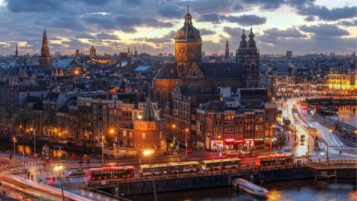 Photo of the main central district of Amsterdam