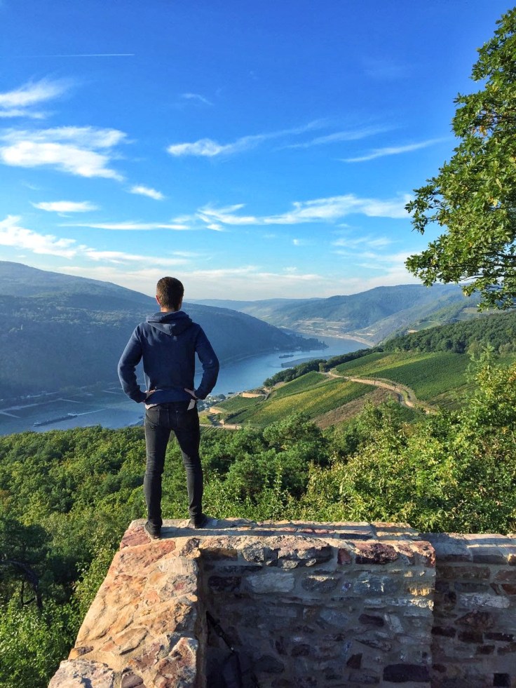 View over the Rhine from Rossel Castle