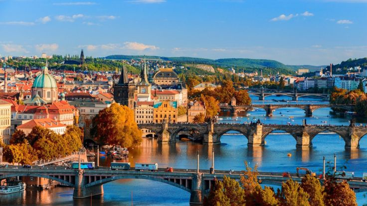 Vltava River running through the heart of Prague