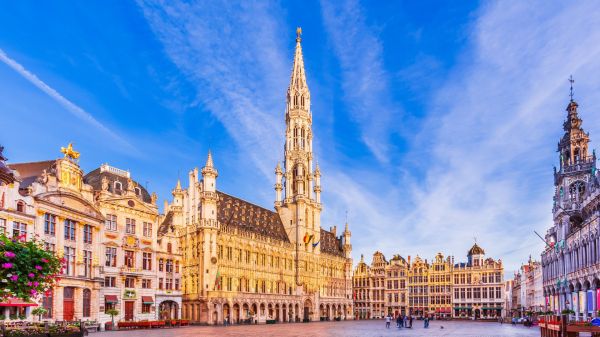Empty Main square of Brussels