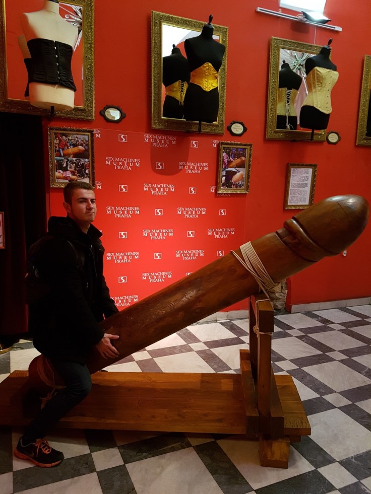 Giant wooden penis in Prague Sex Machine Museum