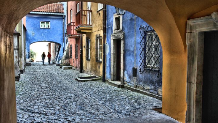 Colourful houses of Warsaw old town
