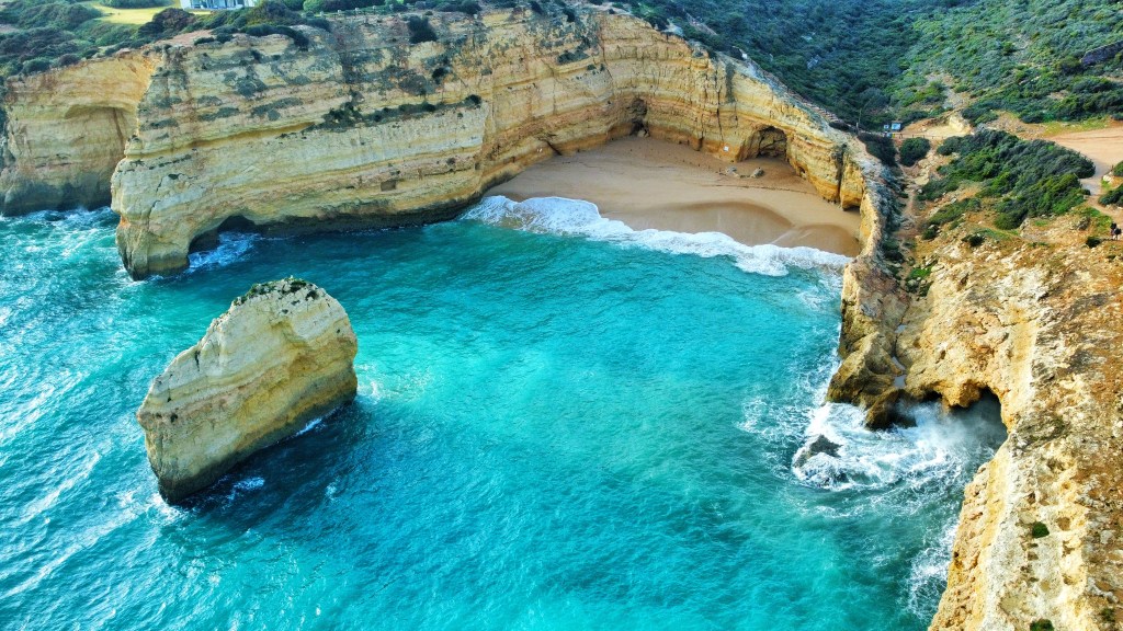 Praia do Carvalho aerial view from a drone