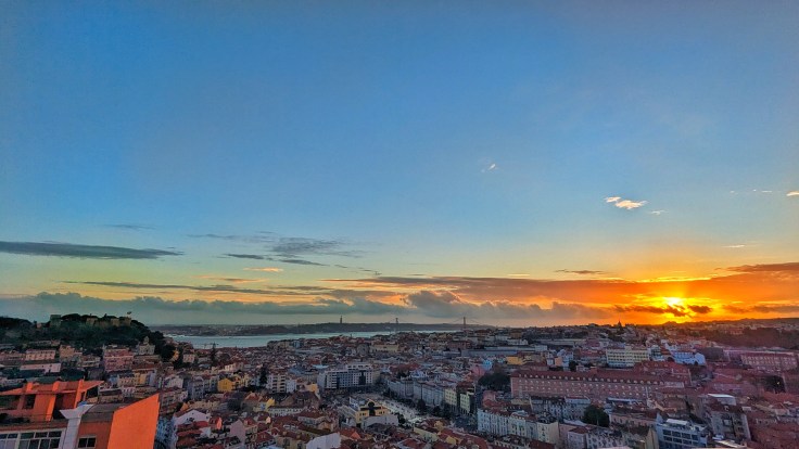 Sunset views over Lisbon form Miradouro Senhora do Monte